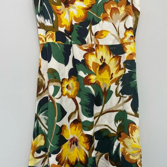 ANN TAYLOR Factory Yellow Floral Dress Sz 0P - Picture 2 of 4